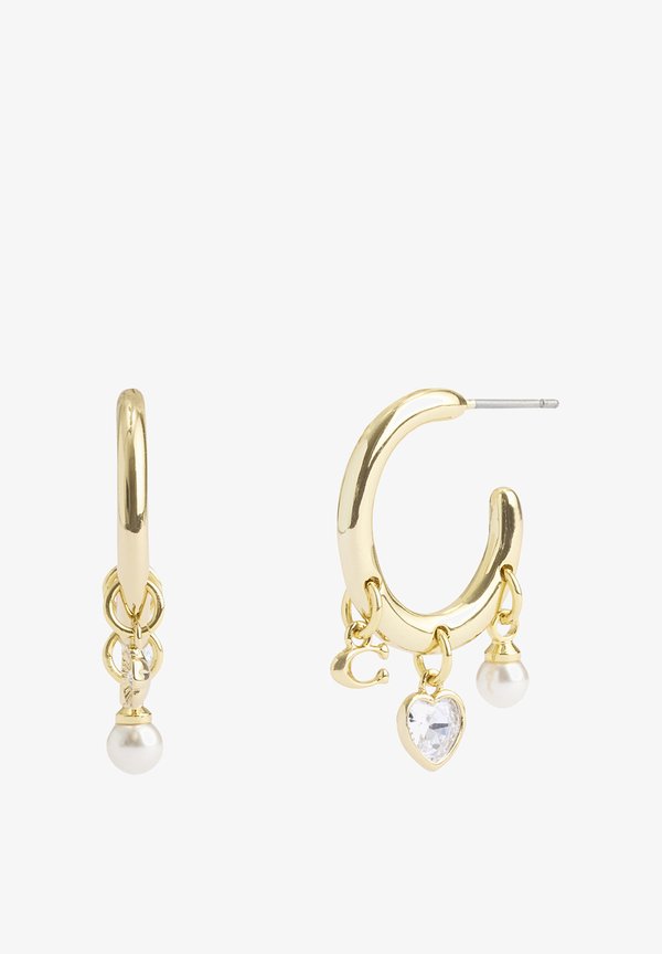 SIGNATURE CHARM HOOP - Earrings - natural