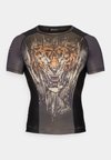 TIGER RASHGUARDS - Μπλουζάκι με στάμπα - black/neon orange