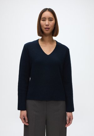 KNIT BOUCLE V-NECK - Πουλόβερ - sky captain blue