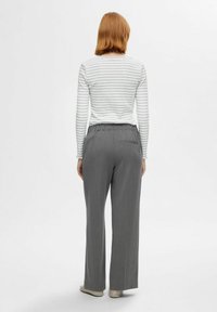 Selected Femme SLFANNA CREW NECK TEE - Longsleeve - light grey melange