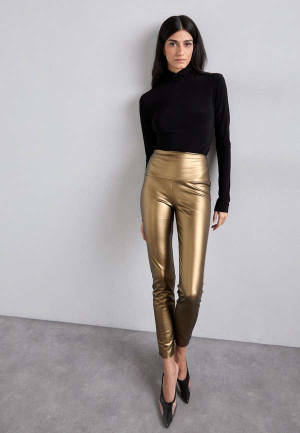 LONG - Leggings - Trousers - metallic bronze4