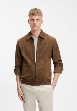 JOSURF - Δερμάτινο μπουφάν - brown overflow