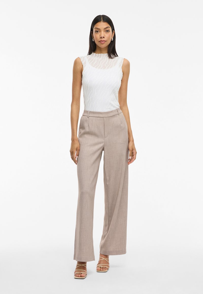 VILA Wide Leg Hose 'VIVARONE' in Beige | ABOUT YOU