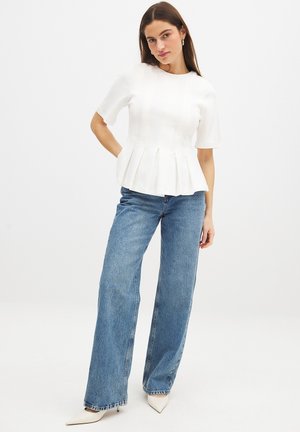 NA-KD Print T-shirt - offwhite