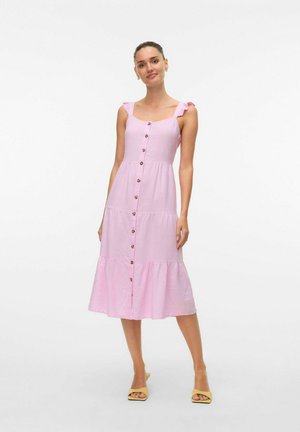 Vero Moda LINN MIDI - Košilové šaty - bonbon
