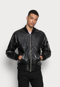 Deadwood COMBO ORIGINAL - Casaco de couro - black