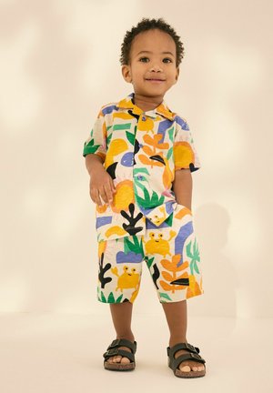 Next REGULAR FIT - SHORT SLEEVE SET - Träningsbyxor - ecru yellow