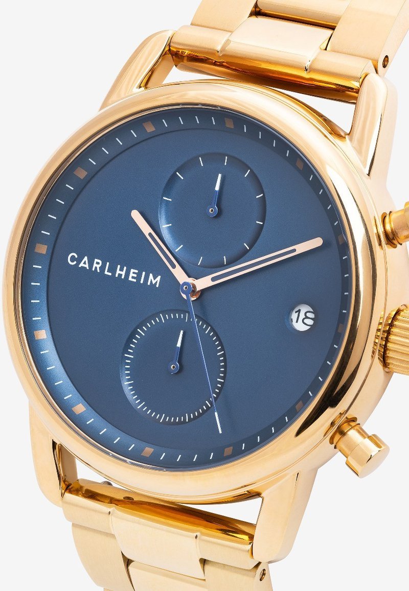 Herren Analoguhren | Carlheim Chronograph rose gold/blue/blau - QX84895 Herren Analoguhren | Carlheim Chronograph rose gold/blue/blau - QX84895