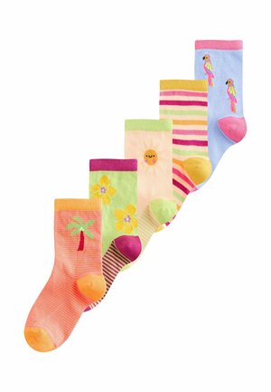 RICH PARROT/ FLOWER ANKLE 5 PACK - Ponožky - multi