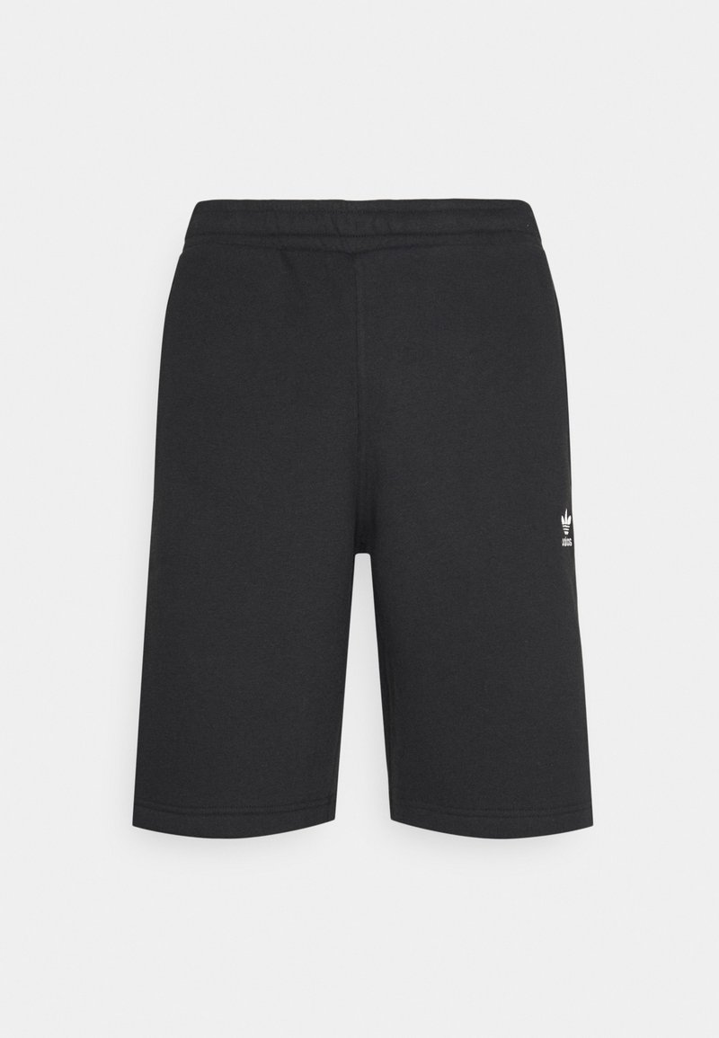 Černé bavlněné kraťasy s elastickým pasem a bílým logem, se střihem do rovna a bez kapes. Minimalistický design.