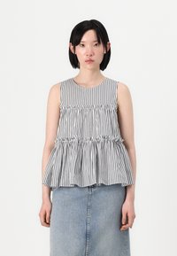 Object - OBJTUTTA O NECK - Blouse - white/black Miniatuurafbeelding 1