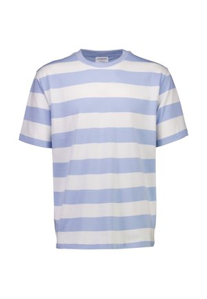 STRIPED OVERSIZED TEE  - T-Shirt print - soft blue