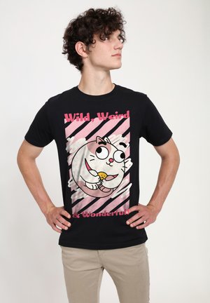 DOG CAT MOUSE CHEESE WILD WEIRD WONDERFUL - Print T-shirt - black