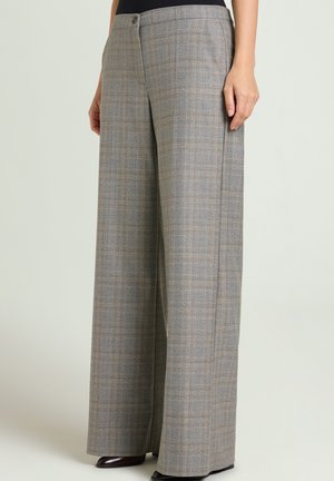 Luisa Viola, PANTALONI WIDE LEG IN GALLES - Trousers - grigio