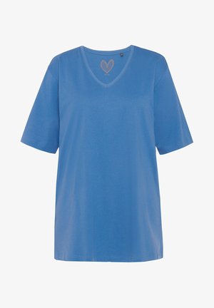 Ulla Popken V-AUSSCHNITT, HALBARM - Basic T-shirt - denimblau