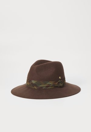 RIBBON-TRIM WOOL FELT FEDORA - Chapeau - deep mahogany