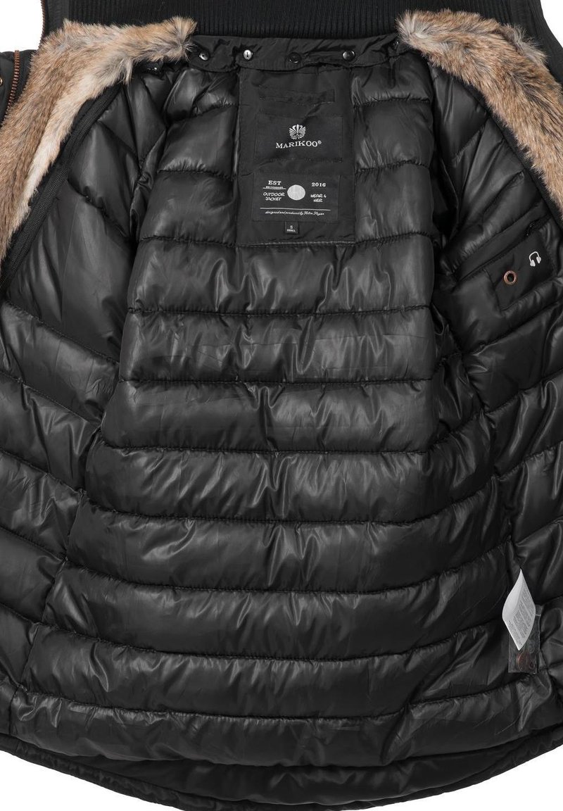 Damen Parkas | Marikoo GRINSEKATZE Wintermantel black/schwarz - UQ91263 Damen Parkas | Marikoo GRINSEKATZE Wintermantel black/schwarz - UQ91263