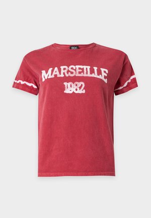 BDG Urban Outfitters, MARSEILLE RELAXED TEE - T-shirt imprimé - red