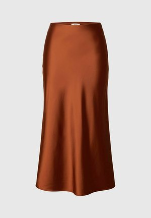 Selected, Midi Satin - Jupe trapèze - cherry mahogany