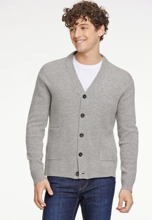 Lindbergh BUTTON - Strickjacke - mid grey mel