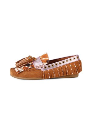 Kurt Geiger London TASSEL FRINGE - Slip-ons - tan comb