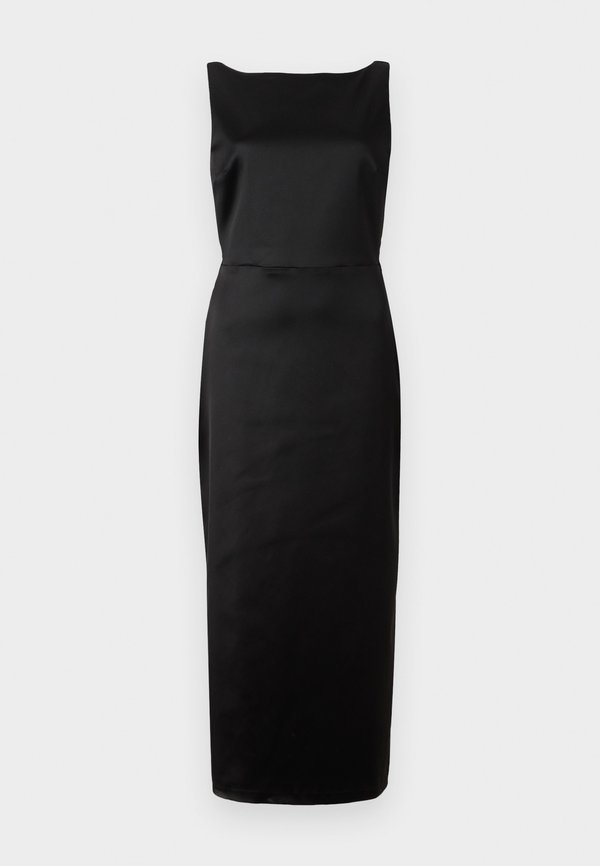 High-Neck Satin Sculpt Midi Dress - Occasion wear3
