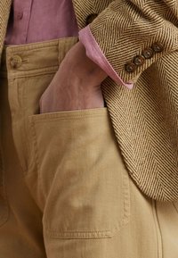 Lauren Ralph Lauren COTTON LINEN HERRINGBONE JACKET - Blazer - brown/cream