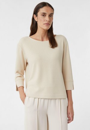 STRUKTURIERTES MIT 3/4-ÄRMELN UND U-BOOT-AUSSCHNITT - Jumper - beige