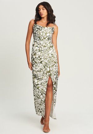 ILLUSION  - Maxi-jurk - olive floral