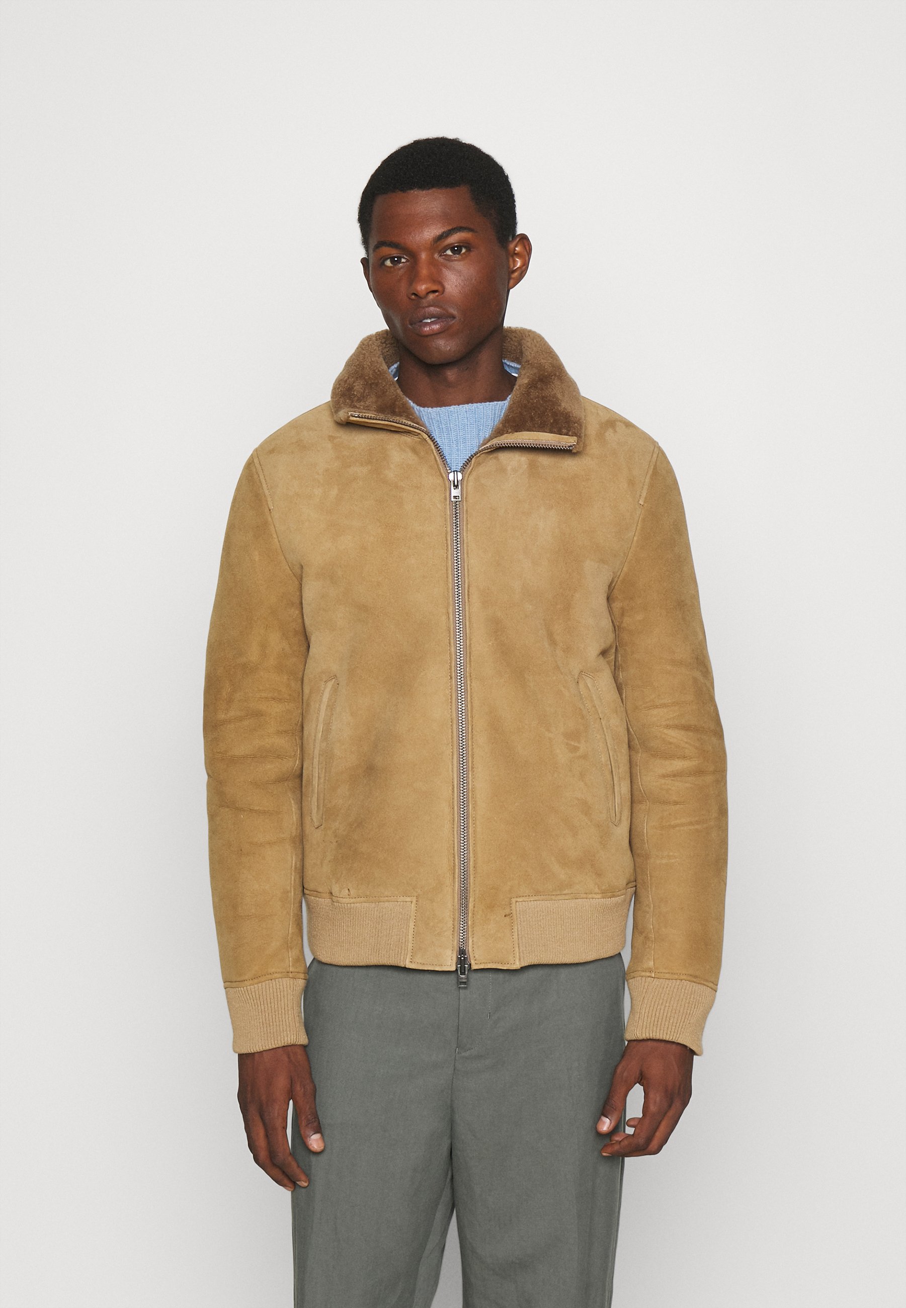 shearling bomber