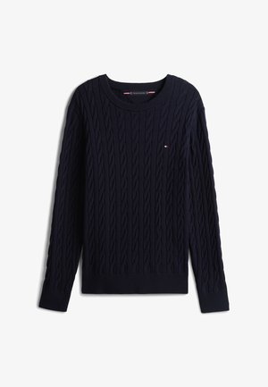 Tommy Hilfiger, CLASSIC CABLE CREW NECK ELEVATED ESSENTIALS - Svetrík - desert sky