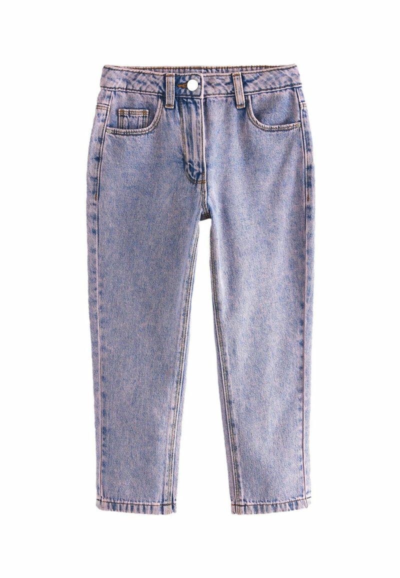 Ljusblå denimjeans med en klassisk femfickdesign, knappstängning och raka ben. Har lätt blekning och details med sömmar.