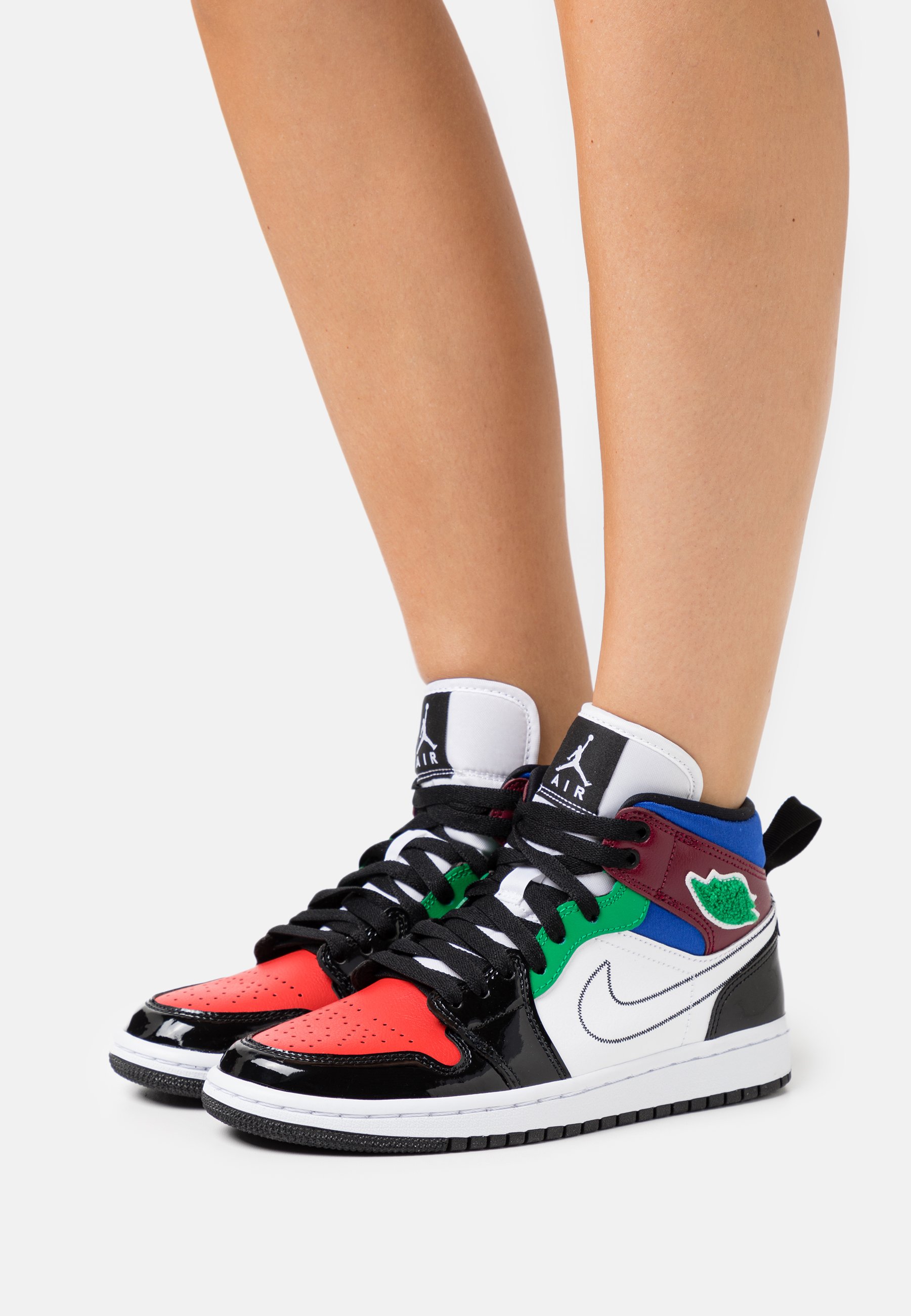 AIR JORDAN 1 MID - High-top trainers - black/white/university red/hyper royal/dark beetroot/lucky green AIR JORDAN 1 MID - High-top trainers - black/white/university red/hyper royal/dark beetroot/lucky green
