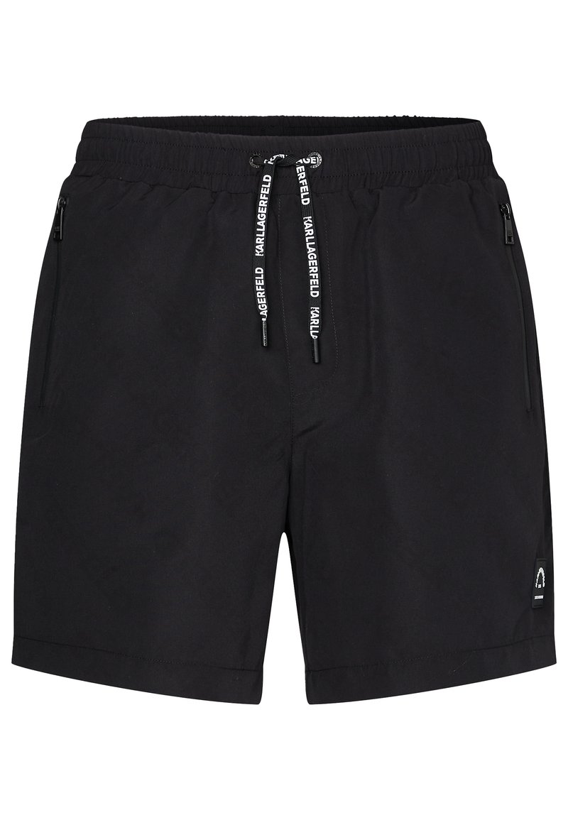 KARL LAGERFELD TONAL Swimming shorts diagonal tonal aop black/black