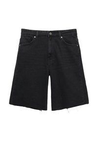 FRAYED HEM - BERMUDA - Shorts di jeans - black