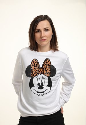 DISNEY CLASSIC MICKEY MODERN MINNIE FACE LEOPARD - Sudadera - white