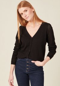 BONOBO Jeans LANGÄRMELIGE MIT KNÖPFEN - Neuletakki - noir