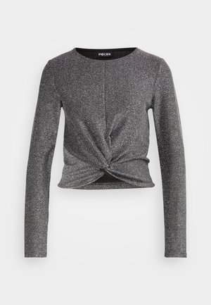 Pieces PCSERINA KNOT - Μπλούζα με μακριά μανίκια - black/silver