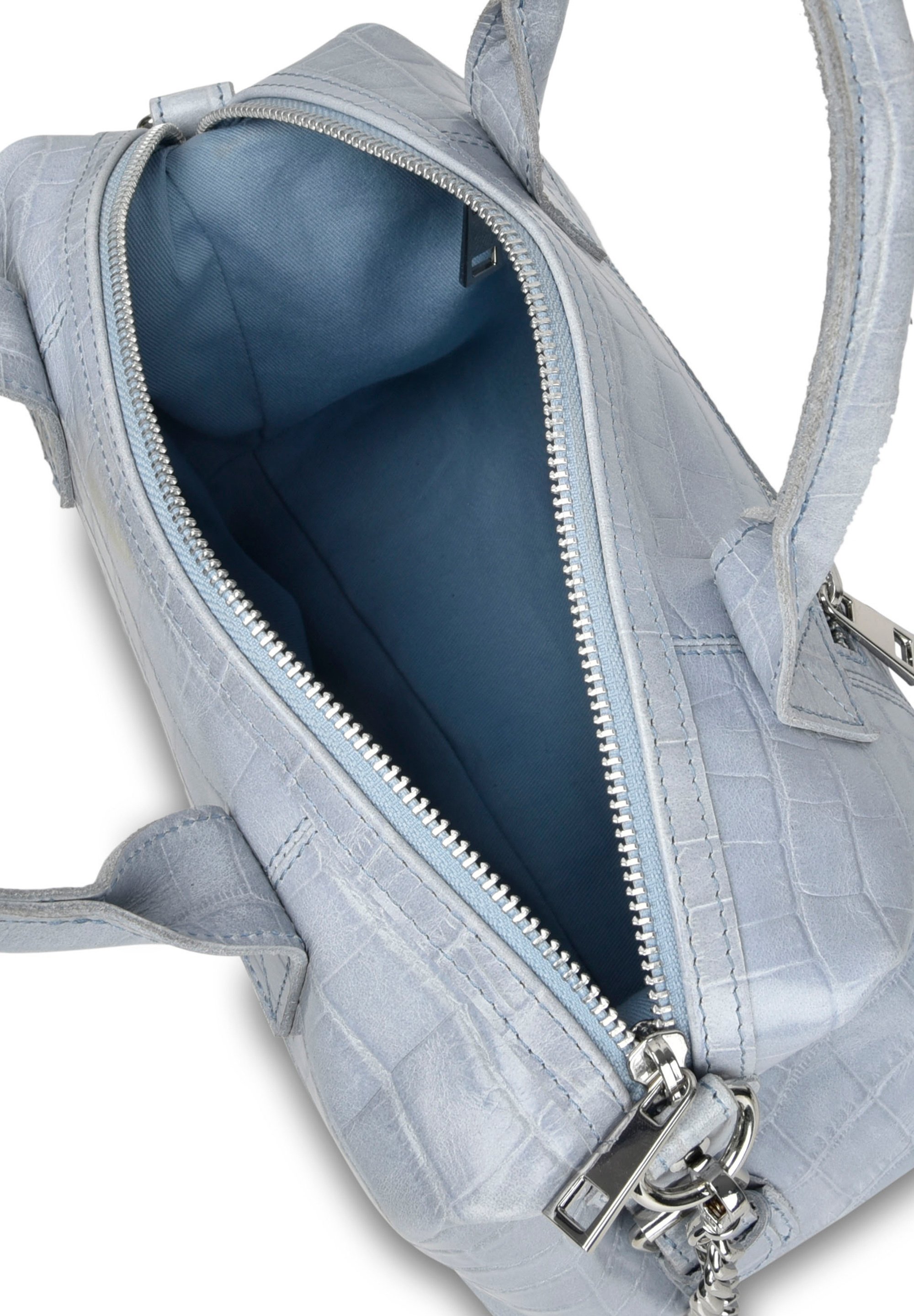 Nunoo SMALL BOBBY CROCO LIGHT Across body bag light blue Zalando