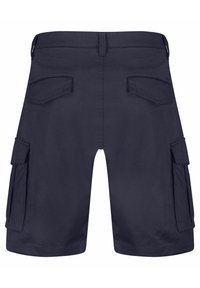 Marine Cargo-Shorts aus Baumwolle, ausgestattet mit fünf Taschen, geradem Schnitt und glatter, einfarbiger Textur mit verstärkten Nähten.