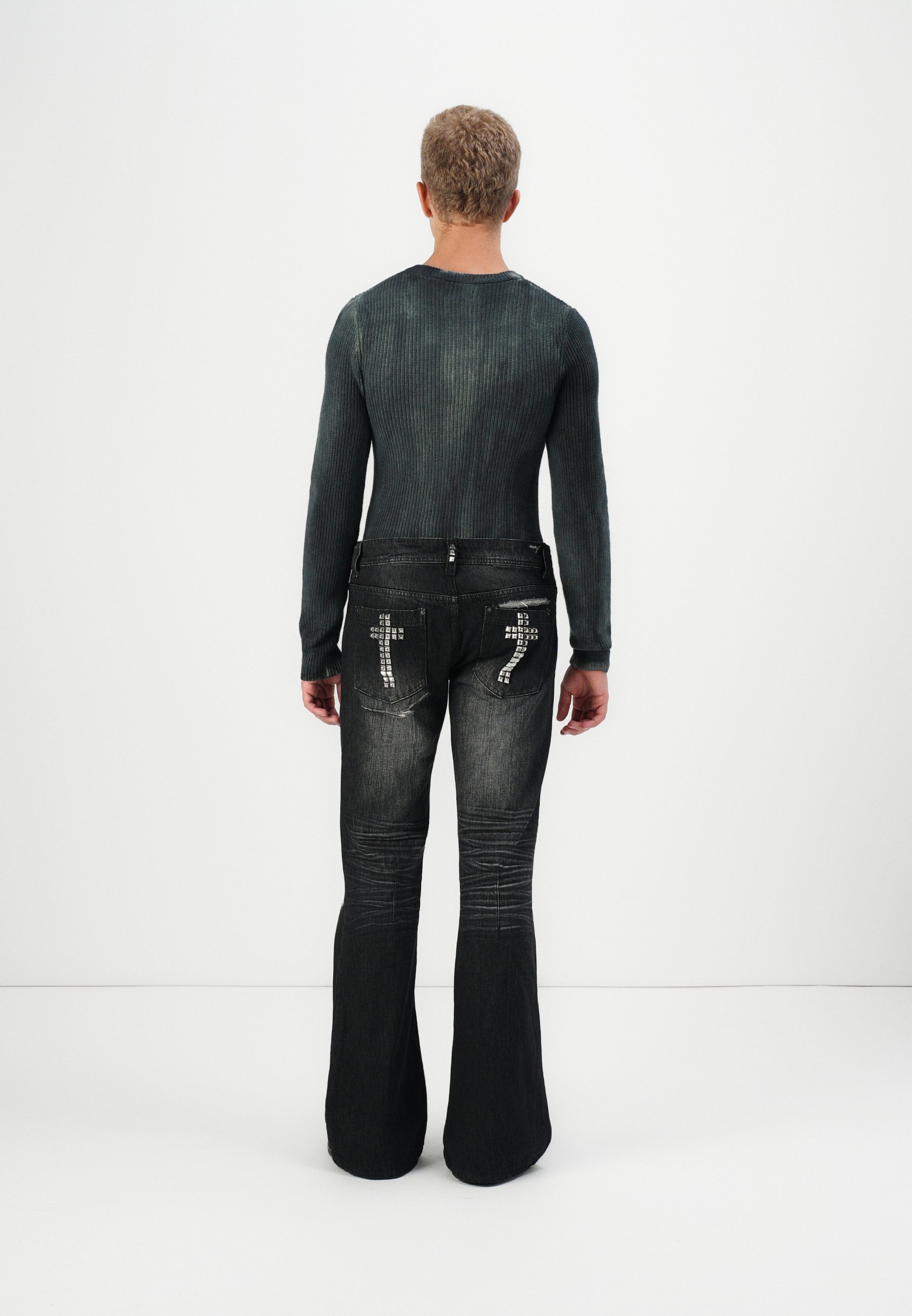 Jaded London CROSS STUD DRIFT - Jeans Tapered Fit - black