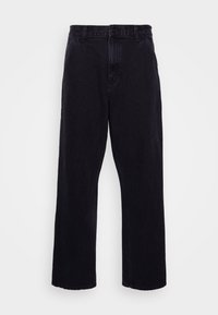 SINGLE KNEE PANT - Asztalos farmerek - black stone washed
