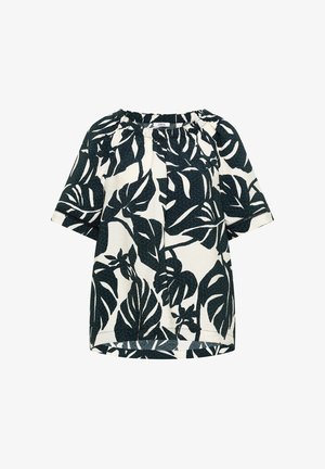 Cecil, CARMEN-BLUSE MIT KURZARM UND BLÄTTERPRINT - Bluse - palm breeze green
