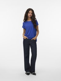 Vero Moda VMAVA PLAIN - Jednoduché tričko - dazzling blue