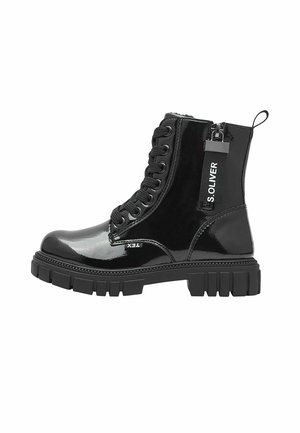 s.Oliver Bottines à lacets - black patent