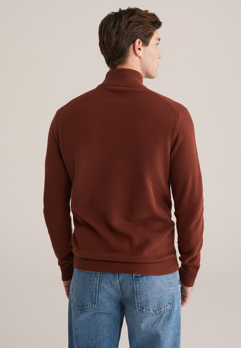 WE Fashion THE PIQUE Maglione rust brown/marrone scuro