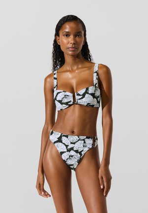 FAN PRINT - Sutien costum de baie din două piese - fan-black