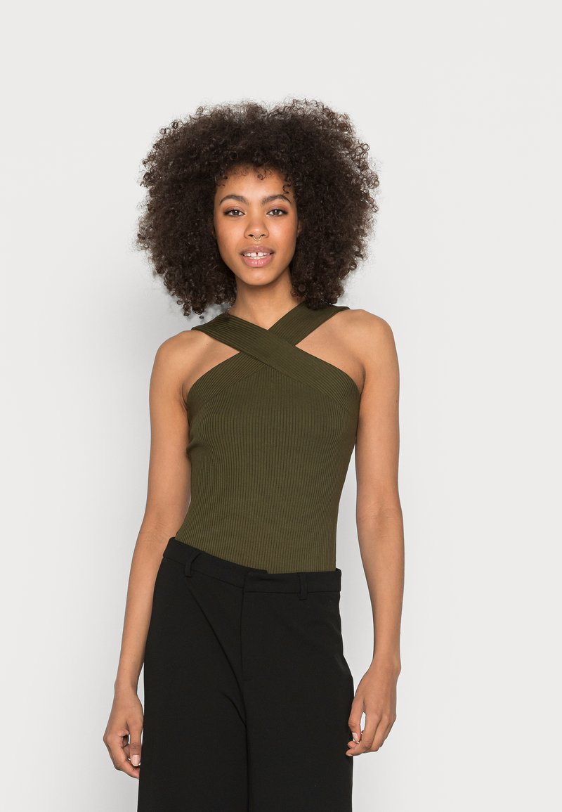 Glamorous BODYSUIT WITH TRIANGLE TO V NECKLINE WIDE STRAP Body