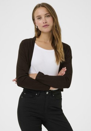 ASTRID BOLERO - Neuletakki - black/coffee