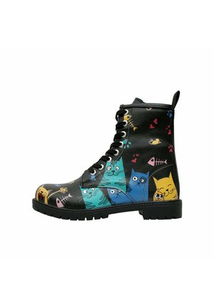 Lace-up ankle boots - schwarz grün